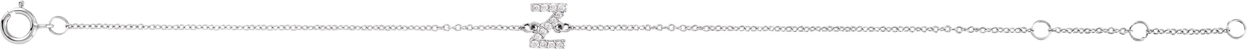 14K White .06 CTW Natural Diamond Initial Z 6-7 Bracelet