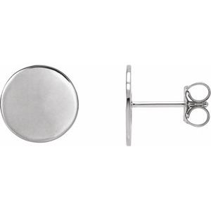Sterling Silver 10 mm Engravable Disc Earring