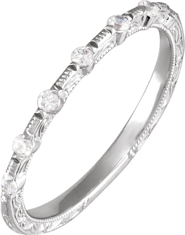 14K White 1/5 CTW Natural Diamond Matching Band