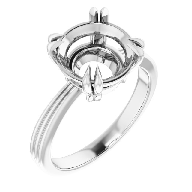 Double Claw-Prong Solitaire Engagement Ring
