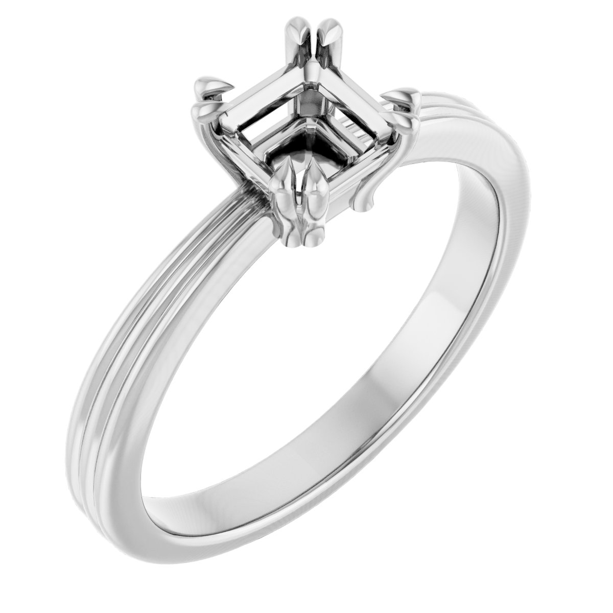 Double Claw-Prong Solitaire Engagement Ring