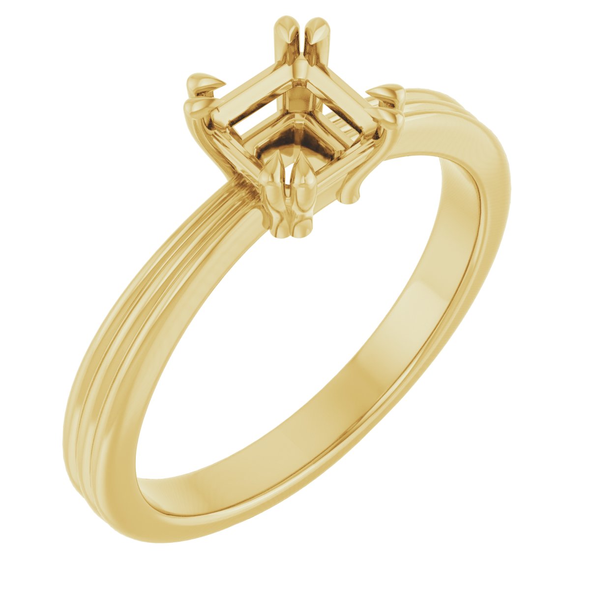Double Claw-Prong Solitaire Engagement Ring