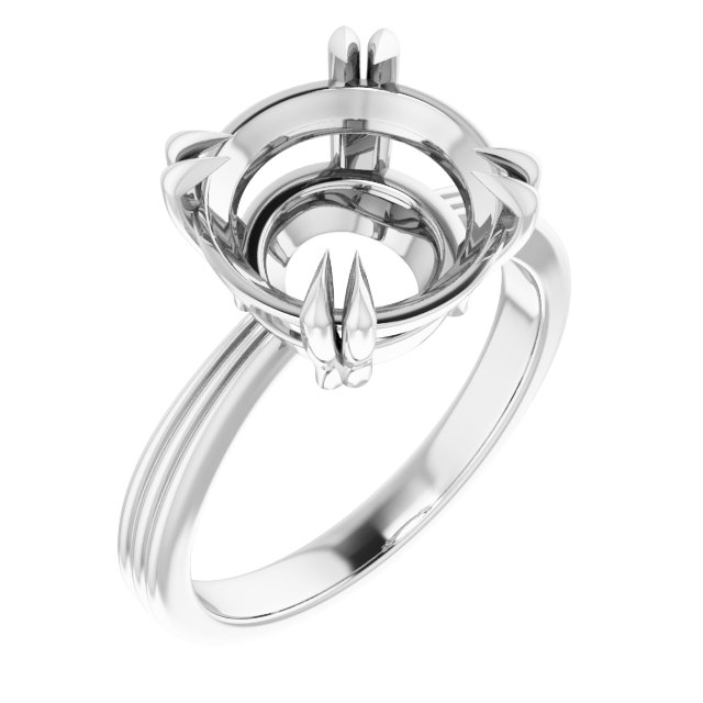 Double Claw-Prong Solitaire Engagement Ring