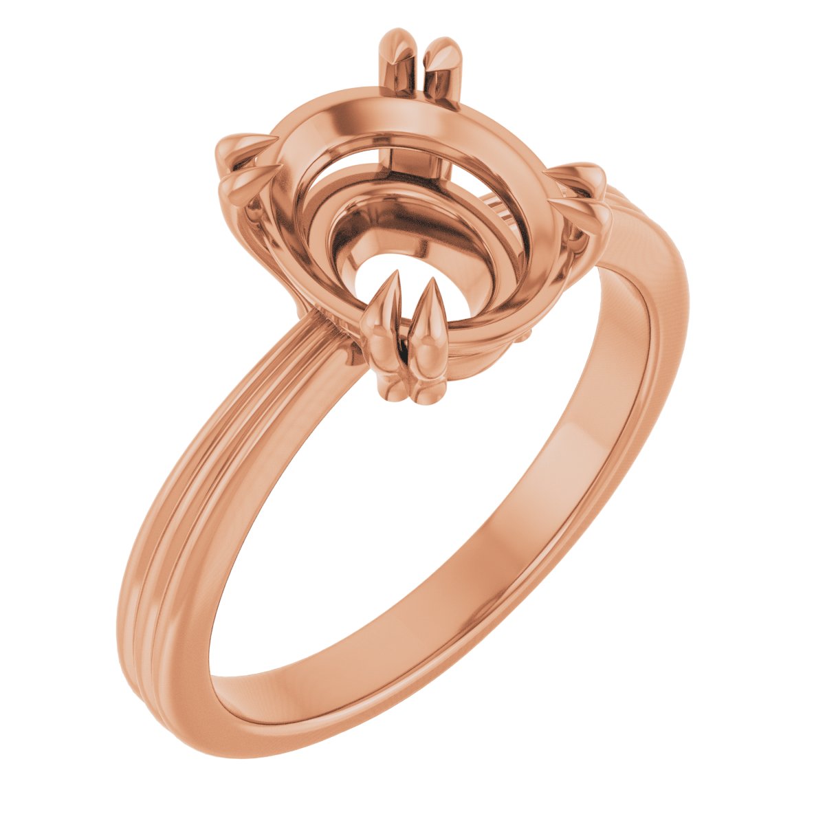 Double Claw-Prong Solitaire Engagement Ring