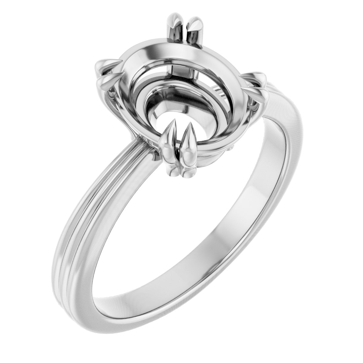 Double Claw-Prong Solitaire Engagement Ring