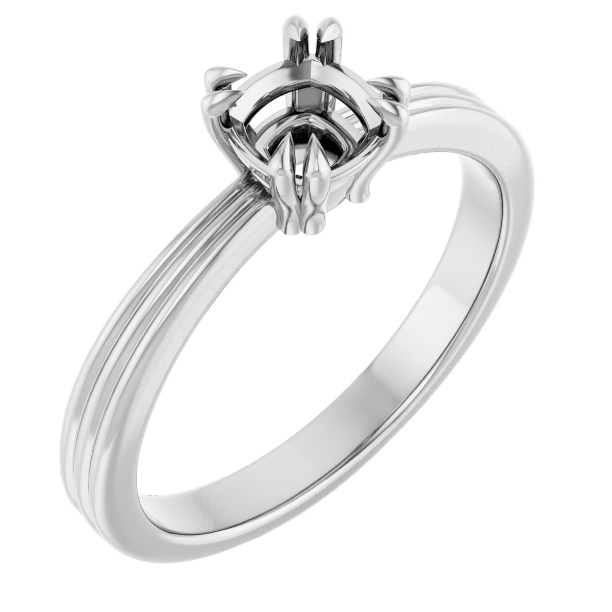 Double Claw-Prong Solitaire Engagement Ring