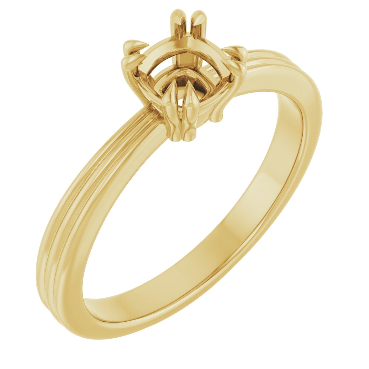 Double Claw-Prong Solitaire Engagement Ring