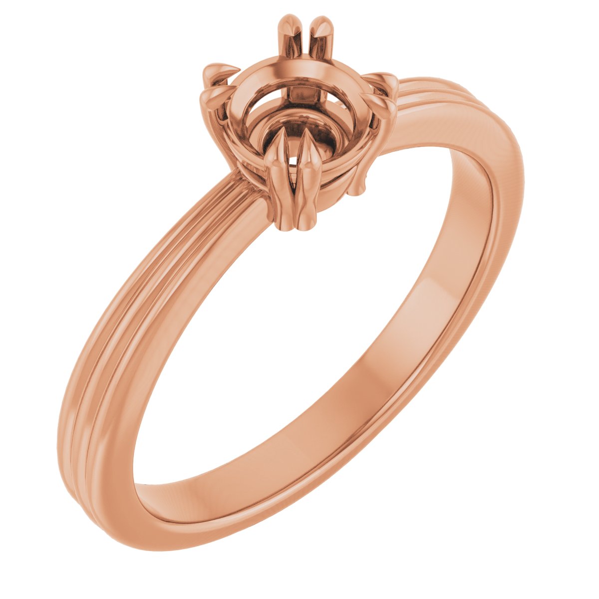Double Claw-Prong Solitaire Engagement Ring