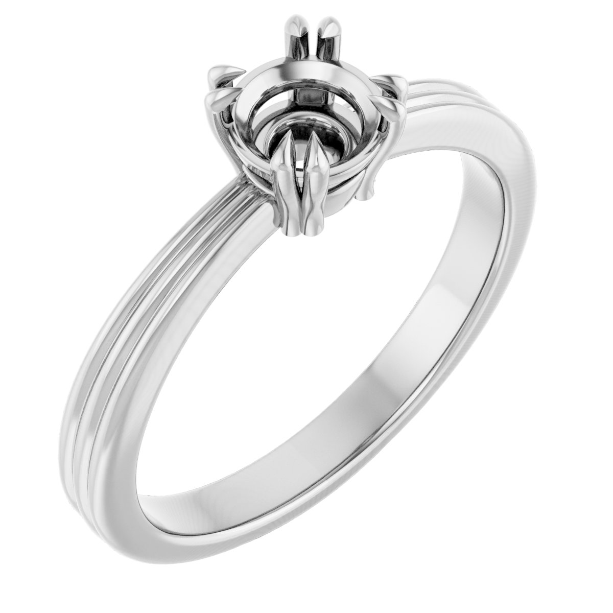 Double Claw-Prong Solitaire Engagement Ring