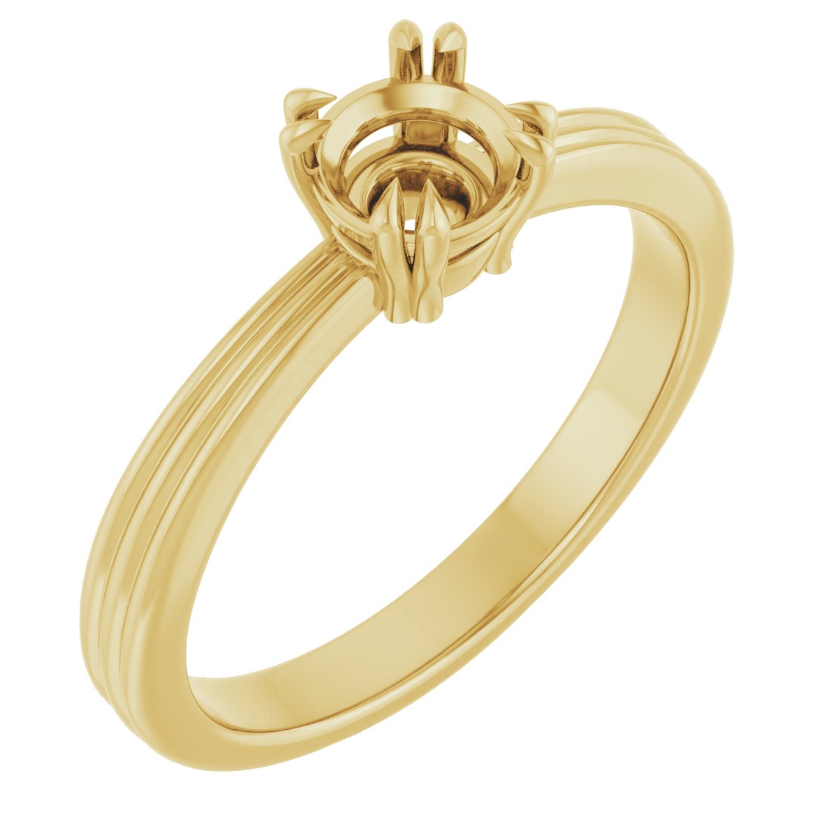 Double Claw-Prong Solitaire Engagement Ring