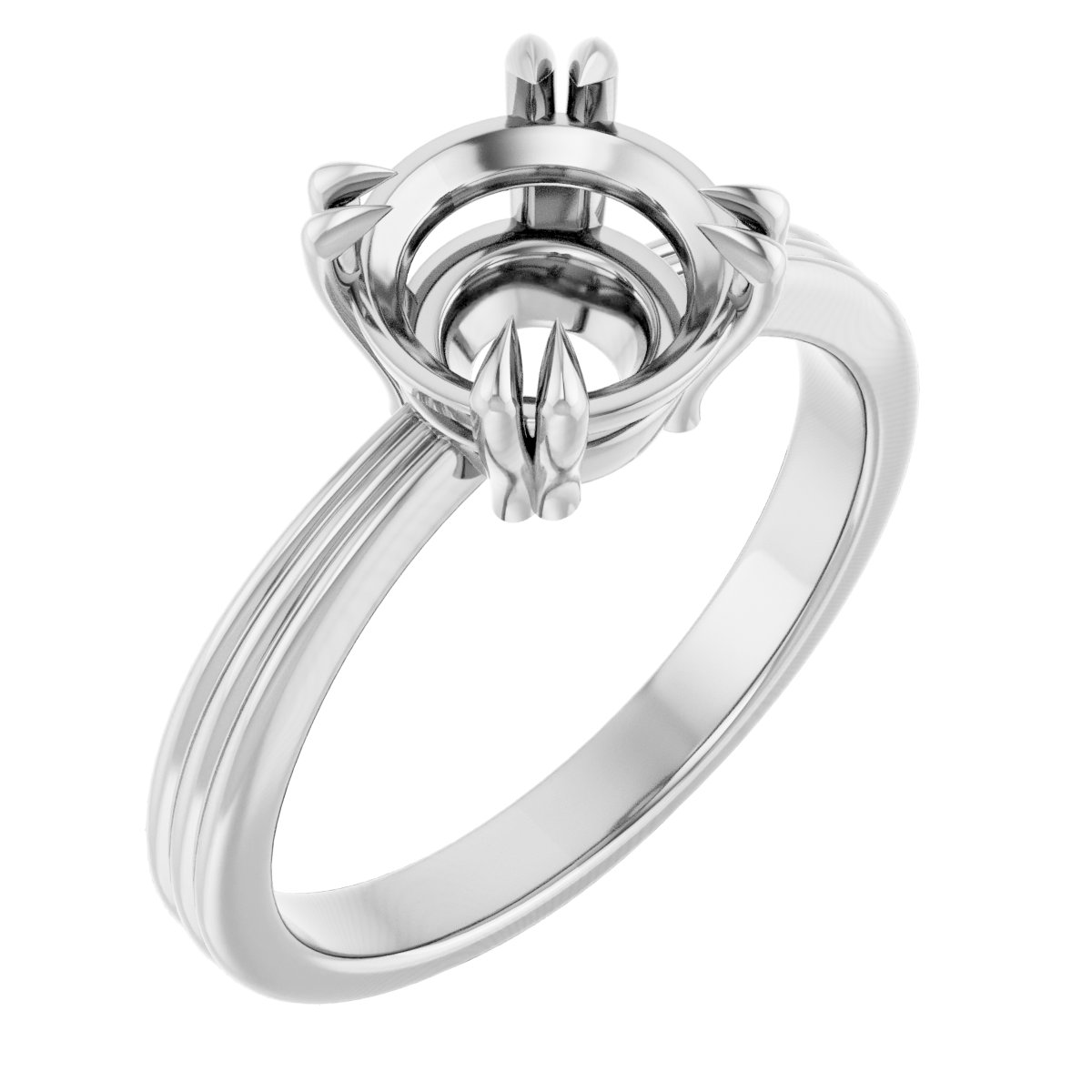 Double Claw-Prong Solitaire Engagement Ring
