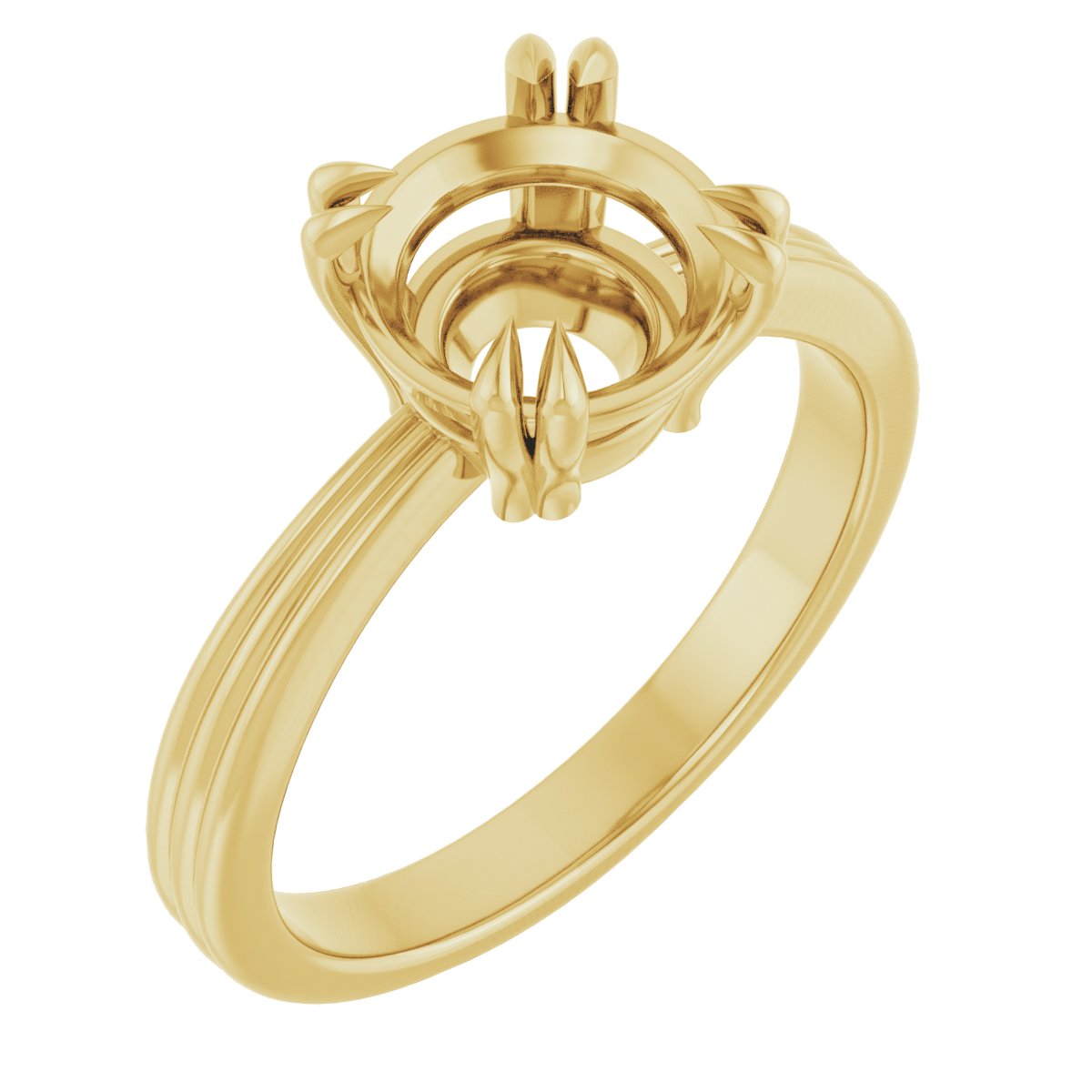 Double Claw-Prong Solitaire Engagement Ring