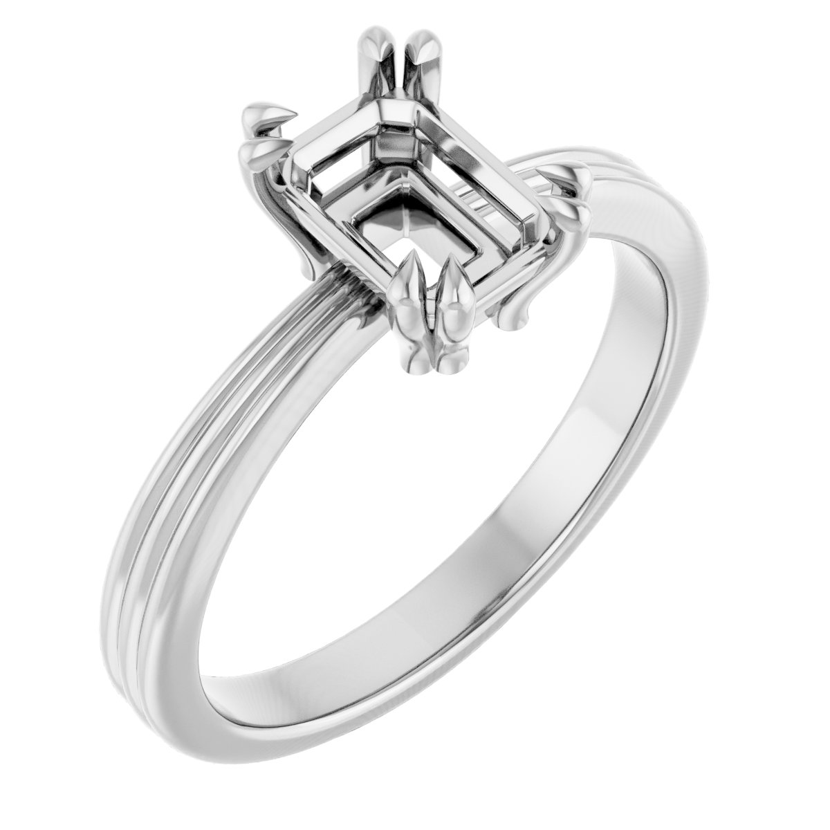 Double Claw-Prong Solitaire Engagement Ring