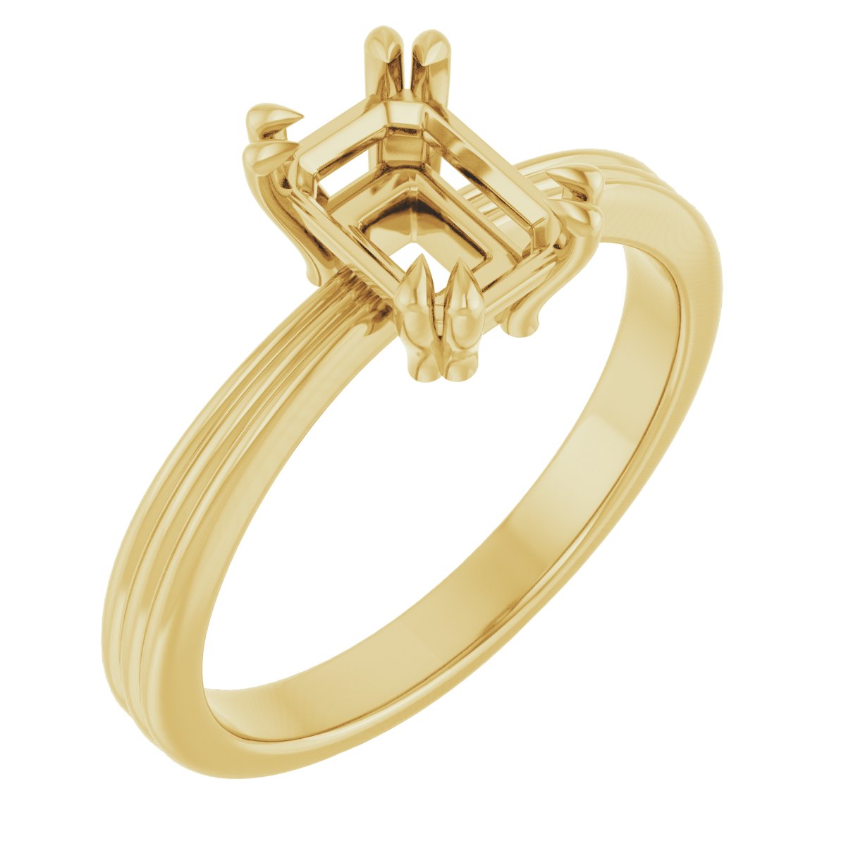 Double Claw-Prong Solitaire Engagement Ring
