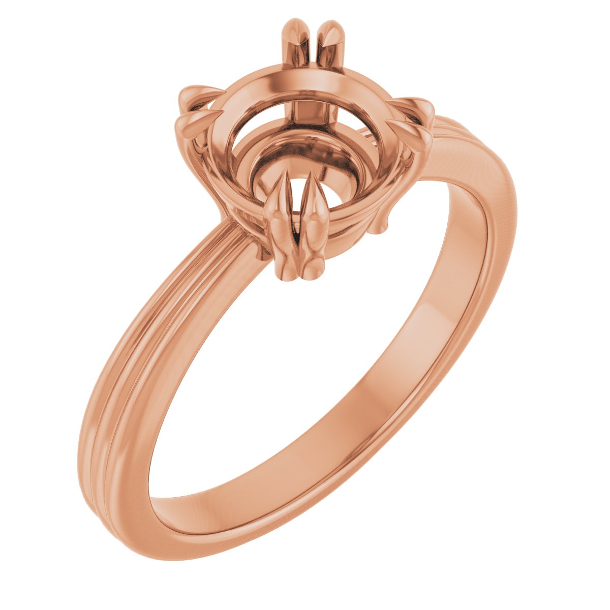 Double Claw-Prong Solitaire Engagement Ring