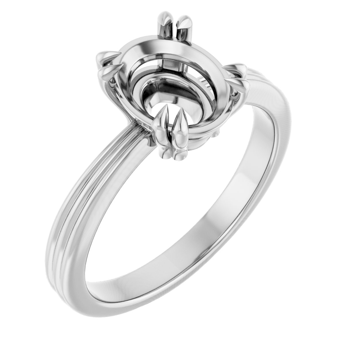 Double Claw-Prong Solitaire Engagement Ring