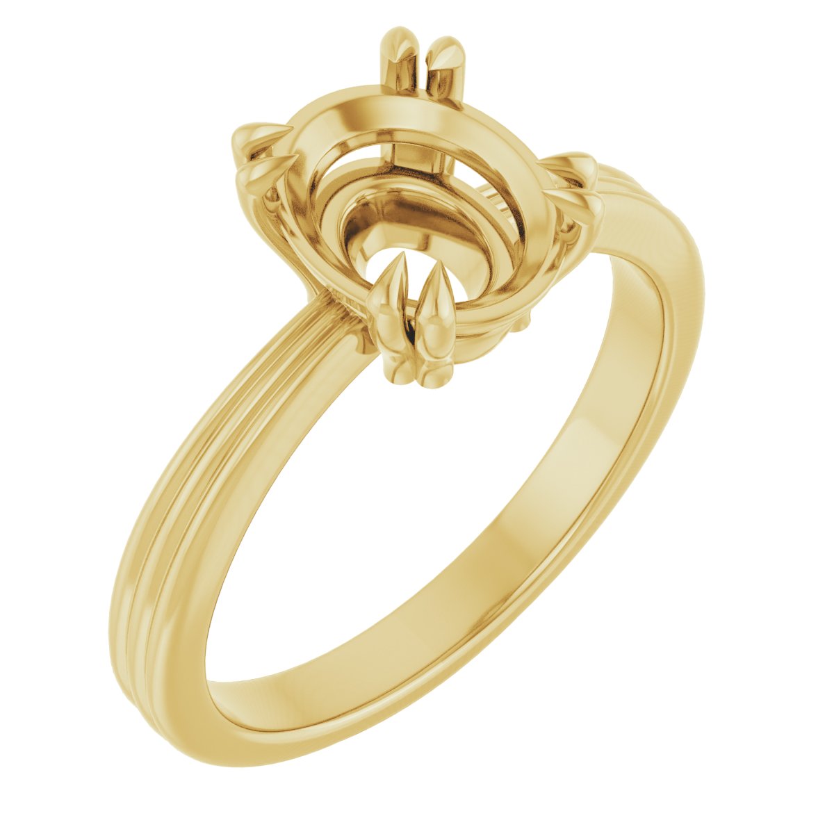Double Claw-Prong Solitaire Engagement Ring