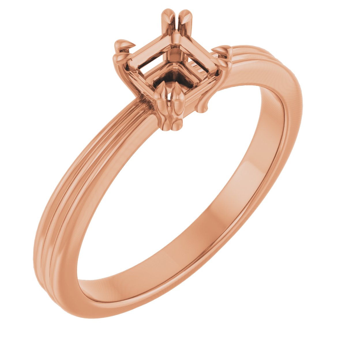Double Claw-Prong Solitaire Engagement Ring