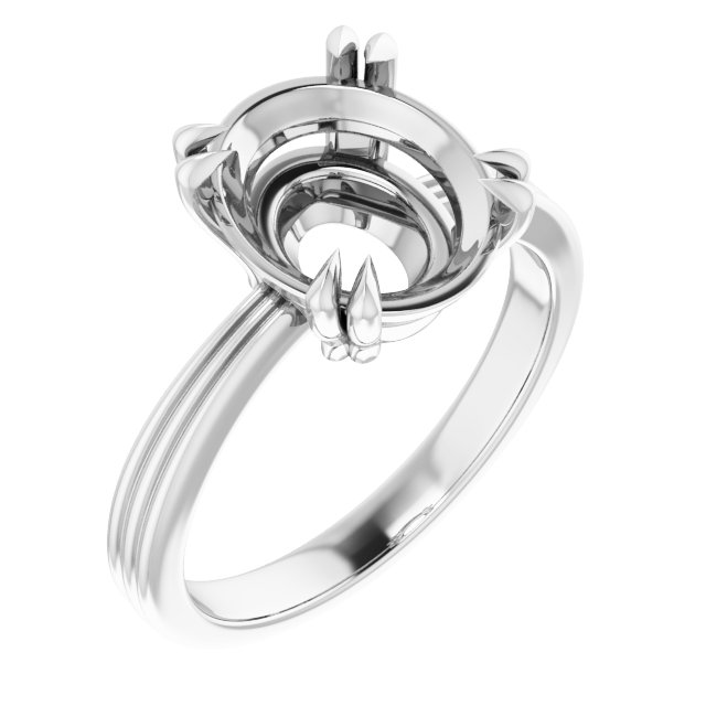 Double Claw-Prong Solitaire Engagement Ring