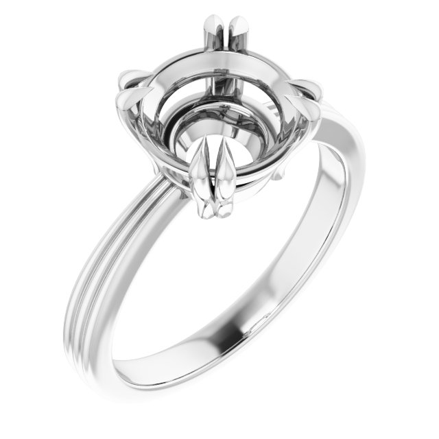 Double Claw-Prong Solitaire Engagement Ring