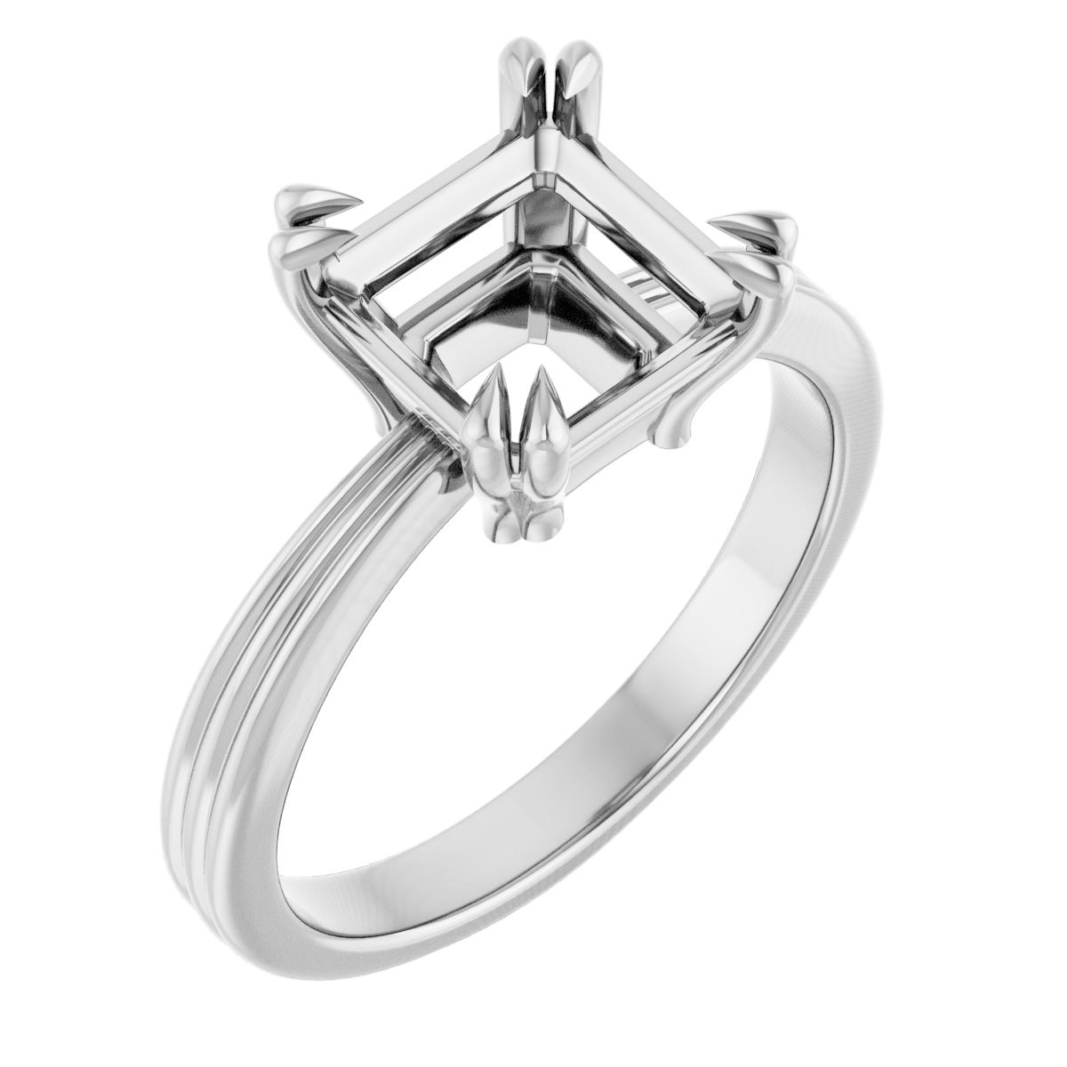 Double Claw-Prong Solitaire Engagement Ring
