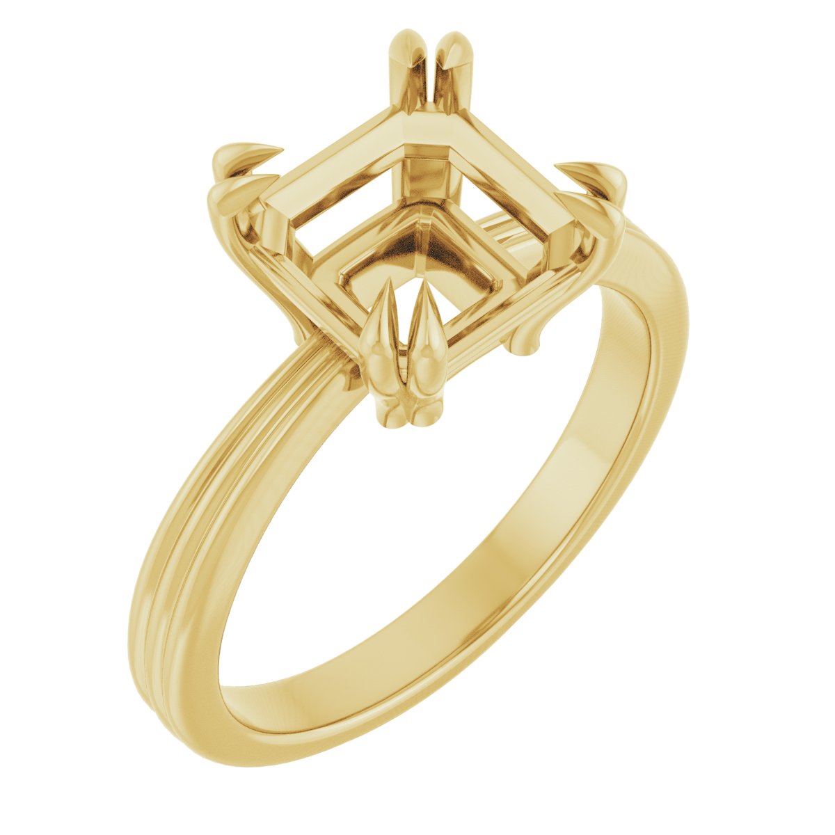 Double Claw-Prong Solitaire Engagement Ring