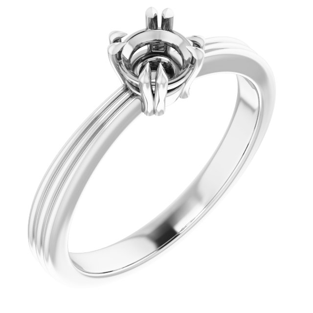 Double Claw-Prong Solitaire Engagement Ring