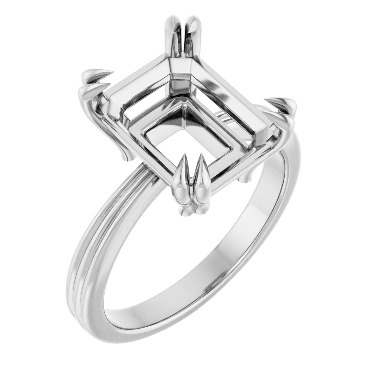 Double Claw-Prong Solitaire Engagement Ring