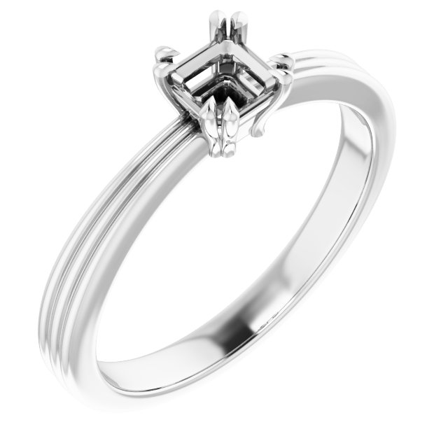 Double Claw-Prong Solitaire Engagement Ring