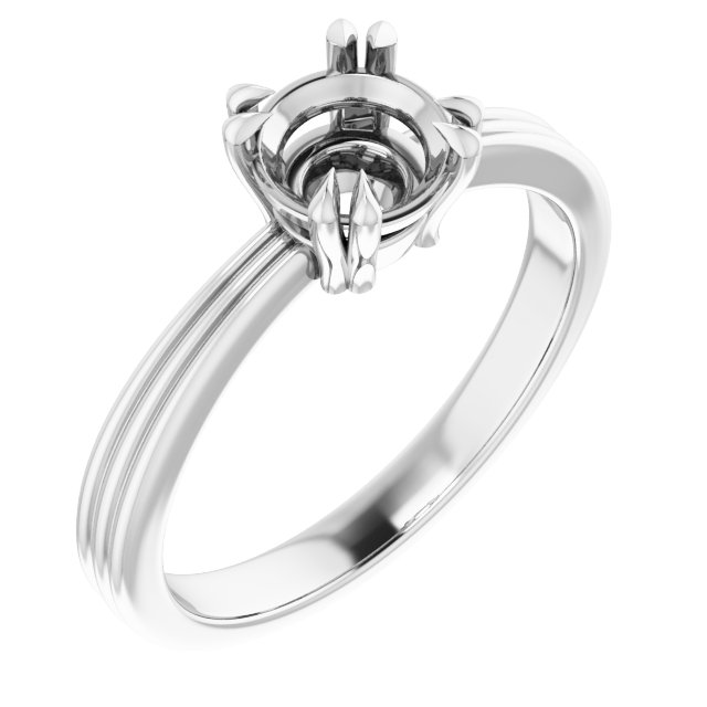 Double Claw-Prong Solitaire Engagement Ring
