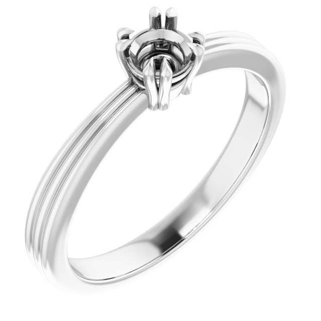 Double Claw-Prong Solitaire Engagement Ring
