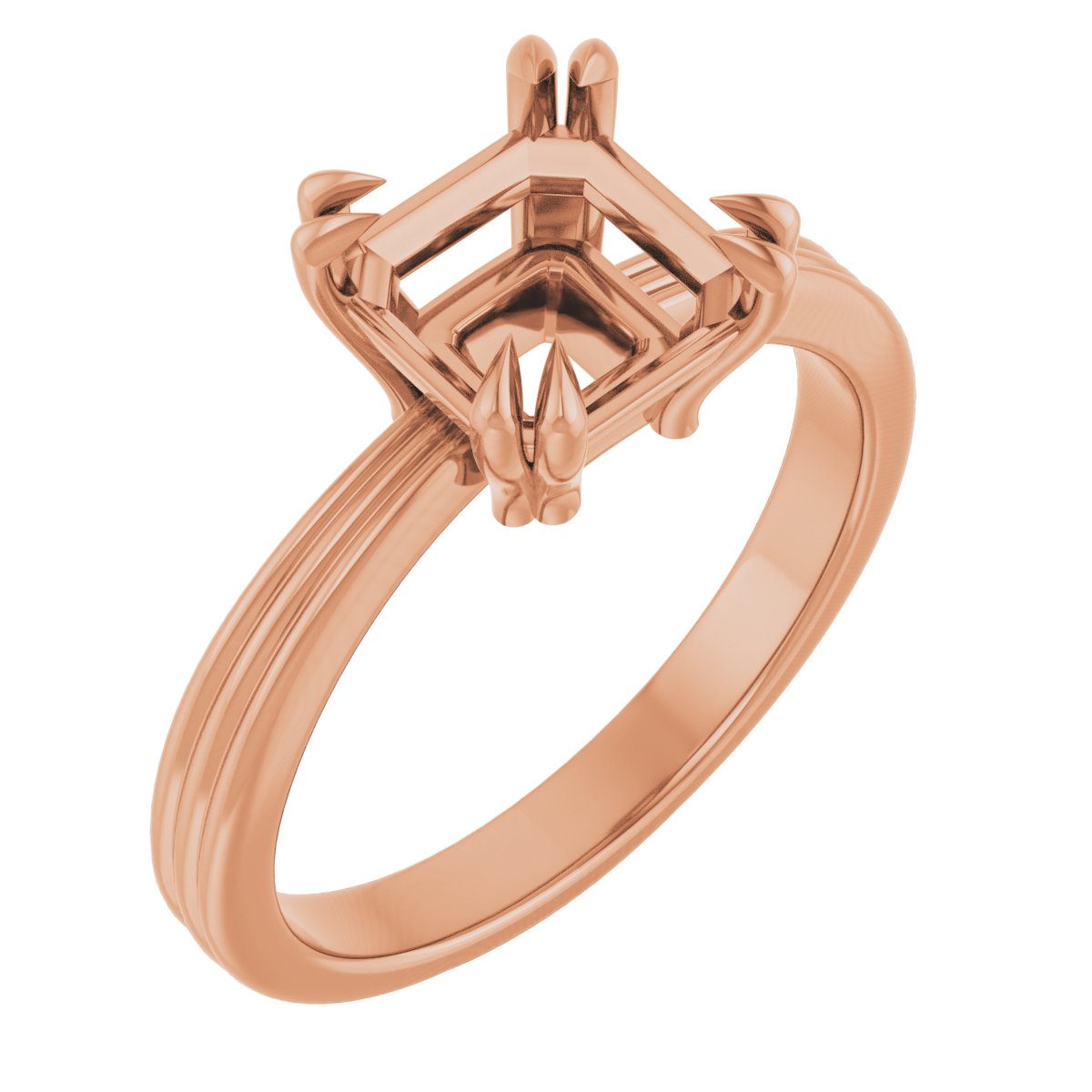 Double Claw-Prong Solitaire Engagement Ring