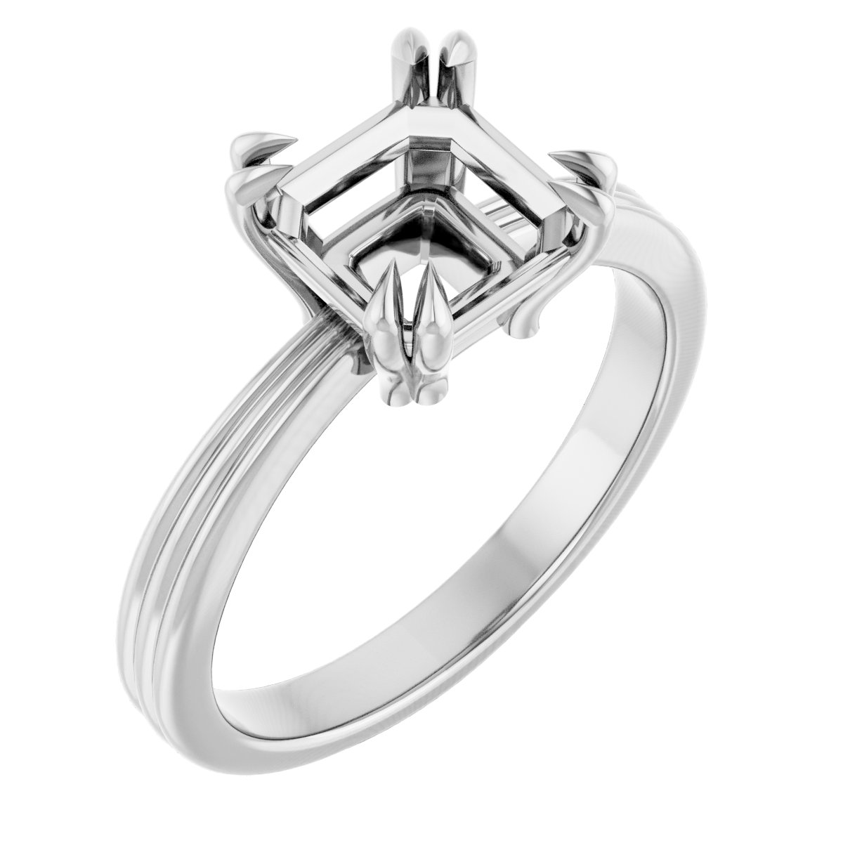 Double Claw-Prong Solitaire Engagement Ring