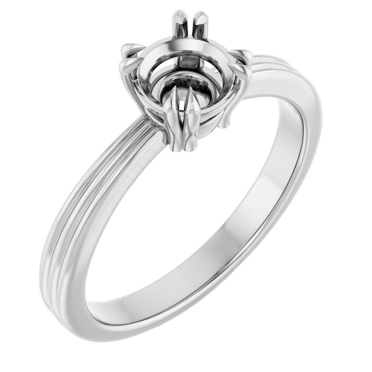 Double Claw-Prong Solitaire Engagement Ring