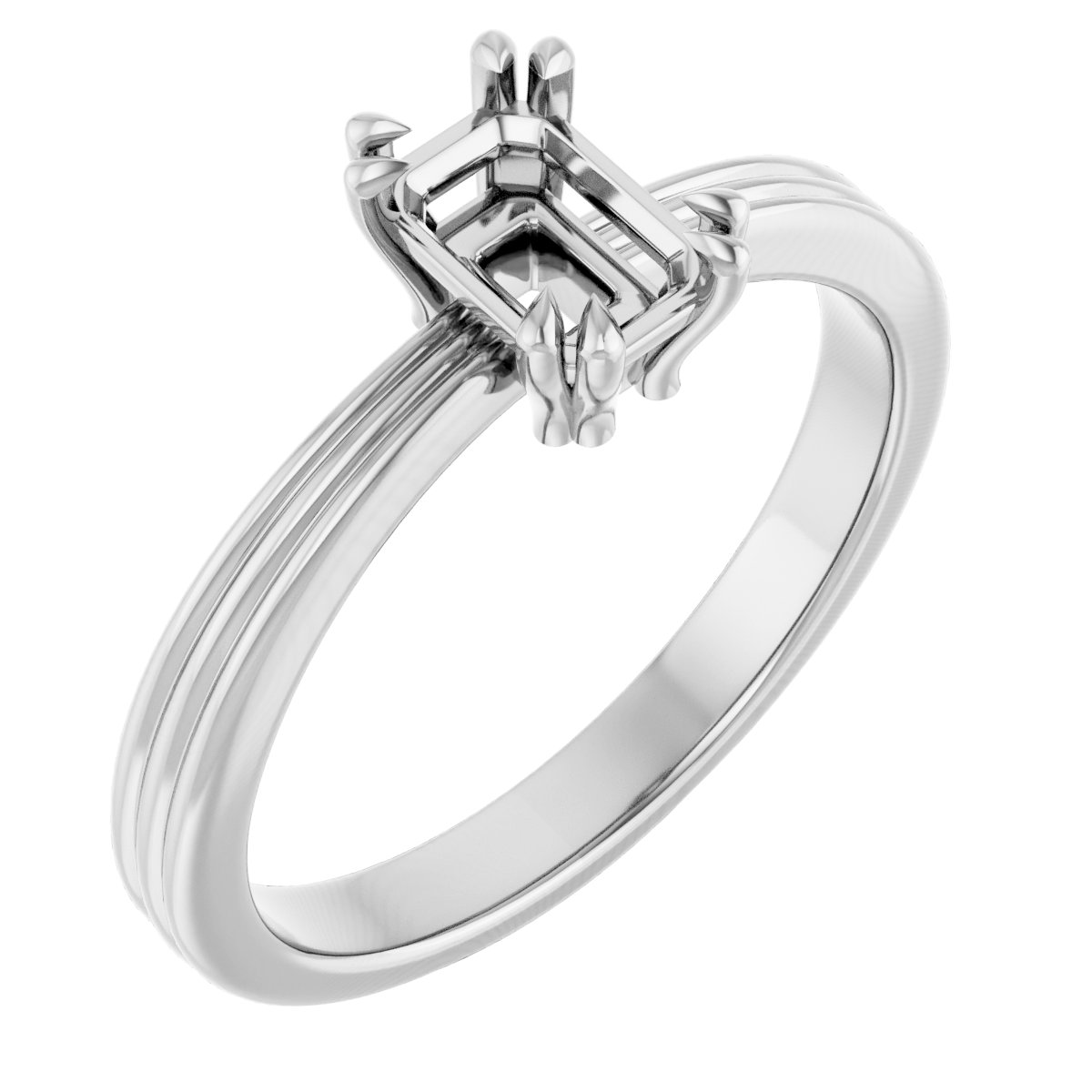 Double Claw-Prong Solitaire Engagement Ring