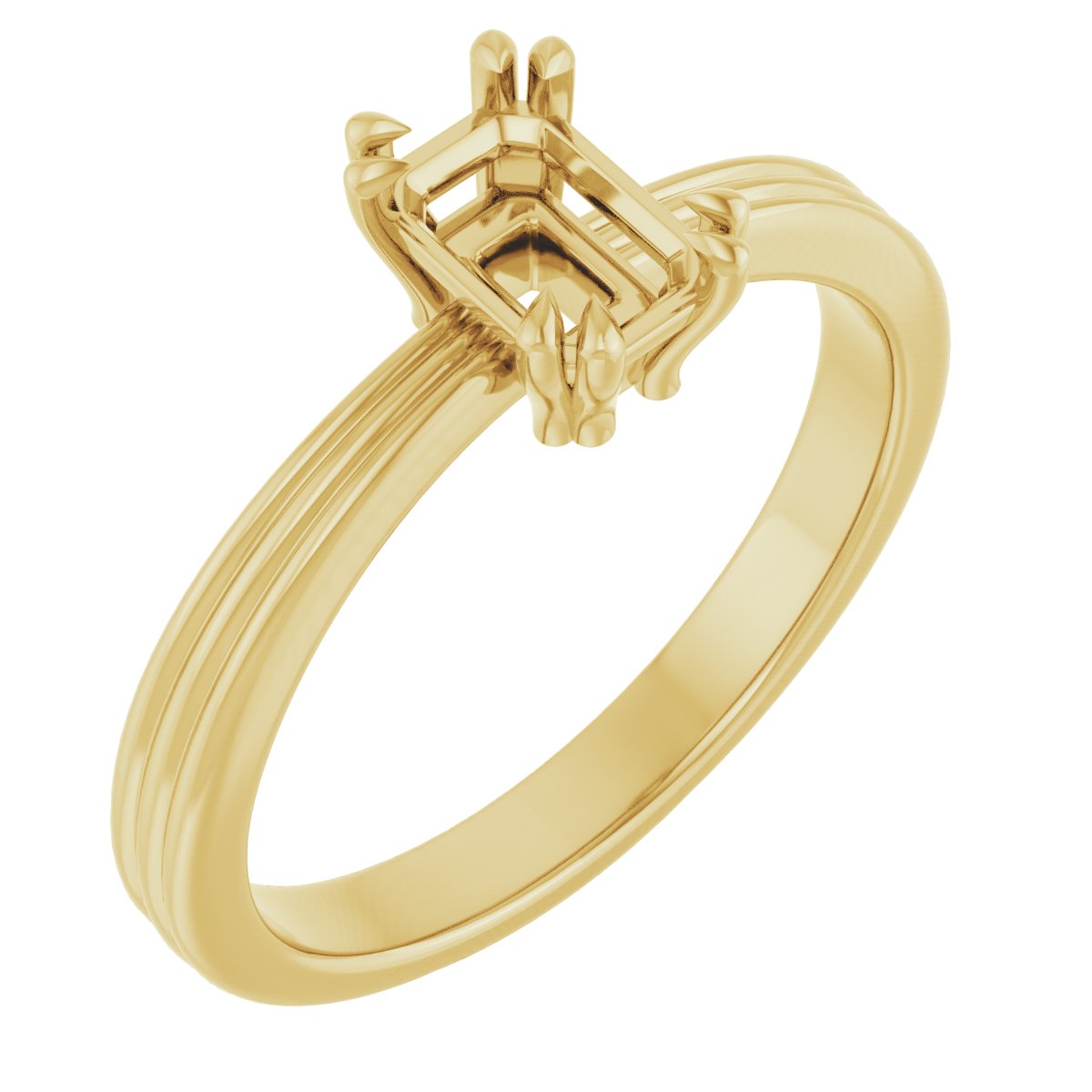 Double Claw-Prong Solitaire Engagement Ring