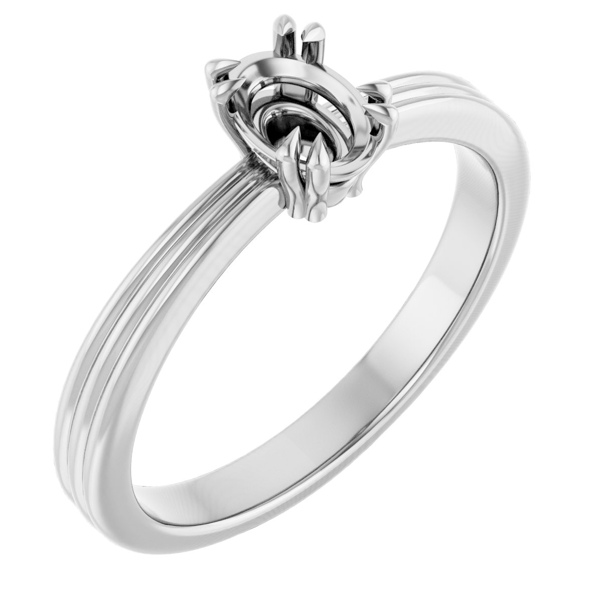 Double Claw-Prong Solitaire Engagement Ring