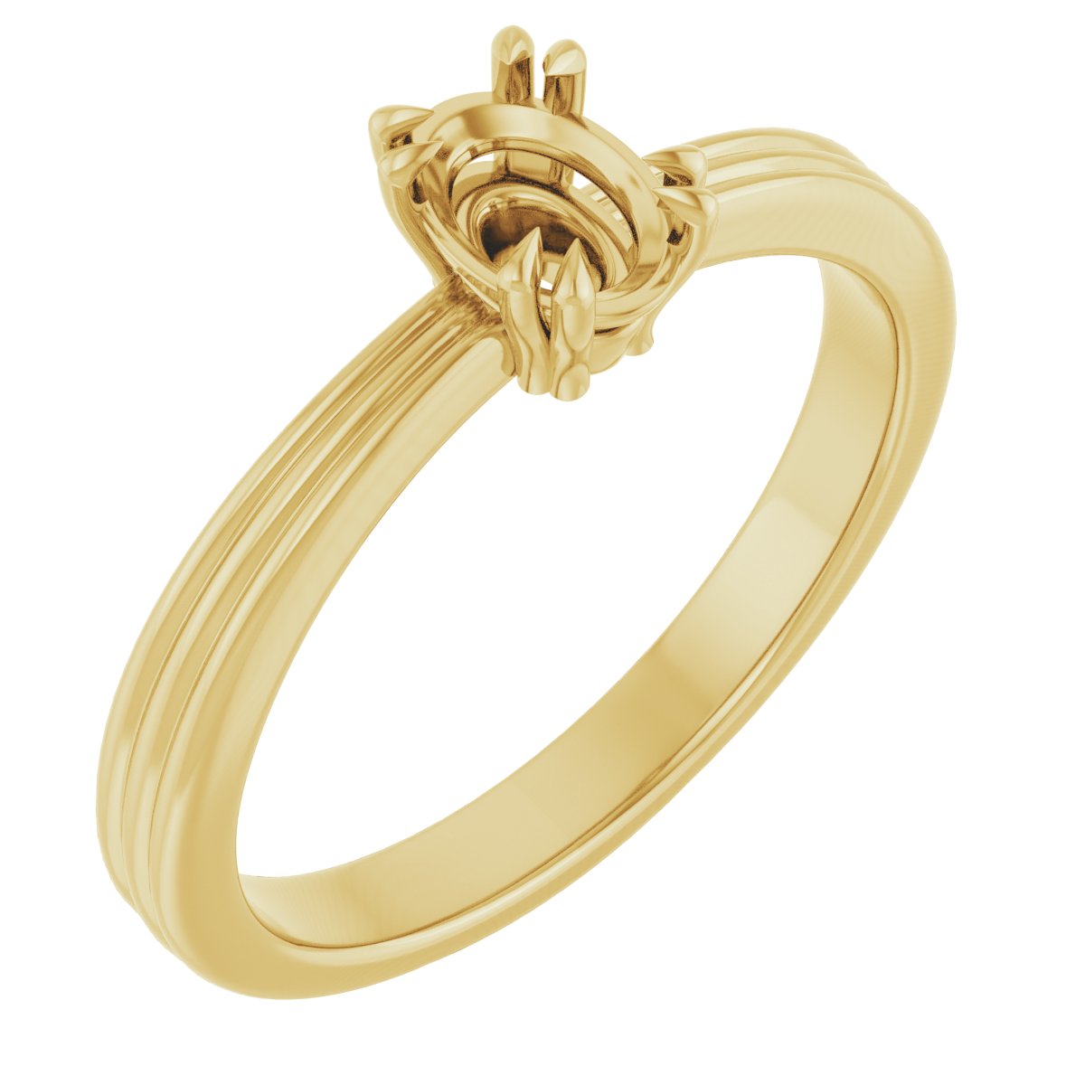 Double Claw-Prong Solitaire Engagement Ring