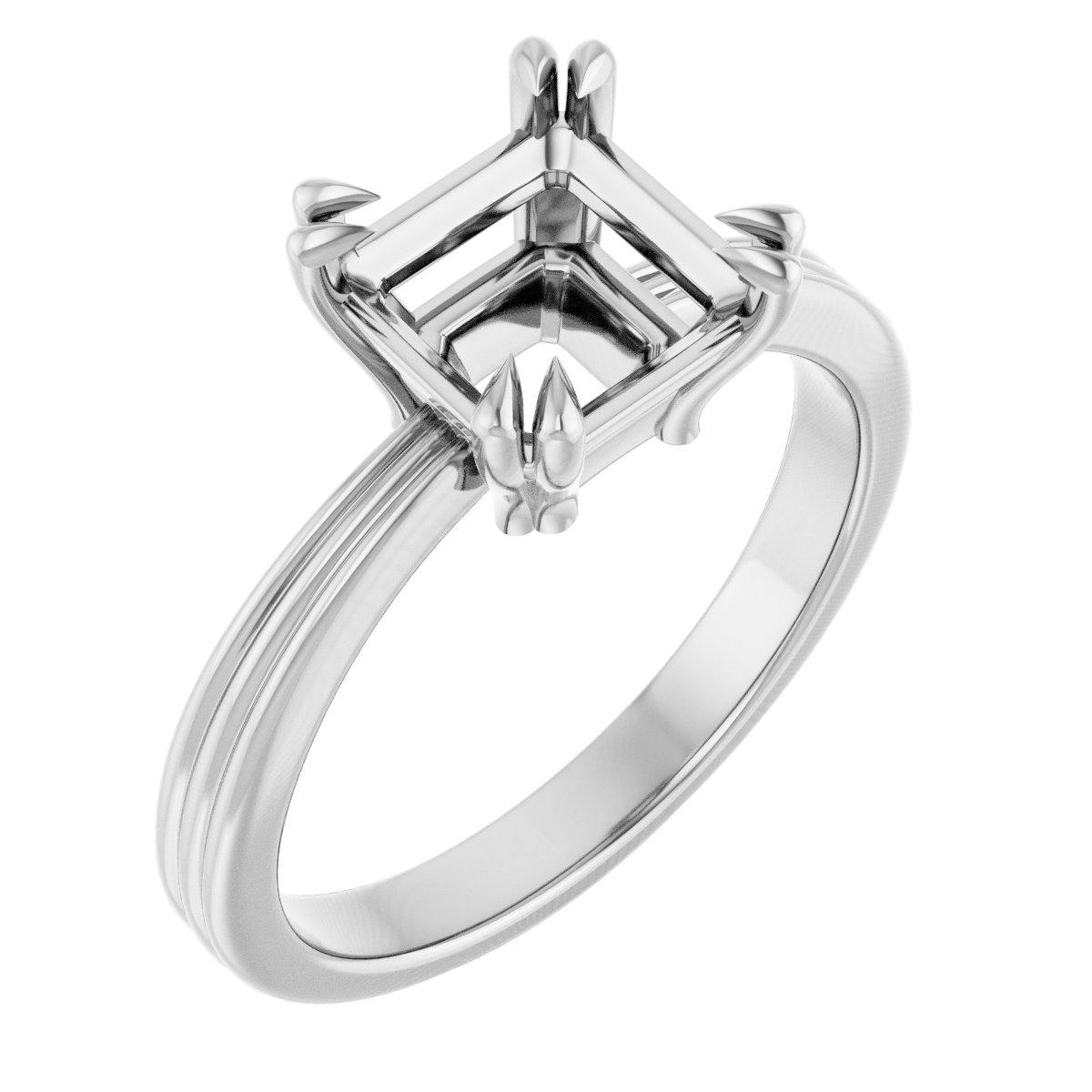 Double Claw-Prong Solitaire Engagement Ring