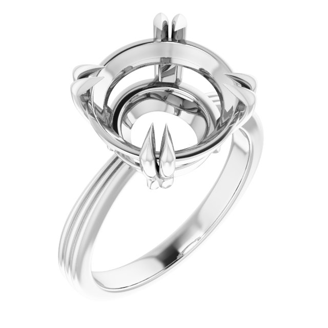 Double Claw-Prong Solitaire Engagement Ring