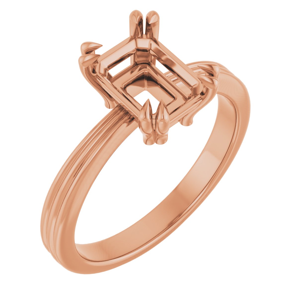 Double Claw-Prong Solitaire Engagement Ring