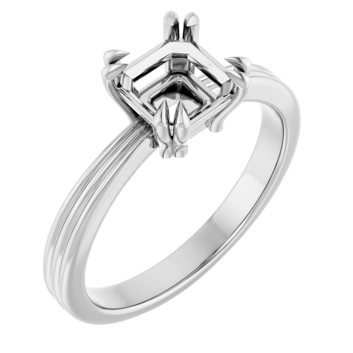 Double Claw-Prong Solitaire Engagement Ring