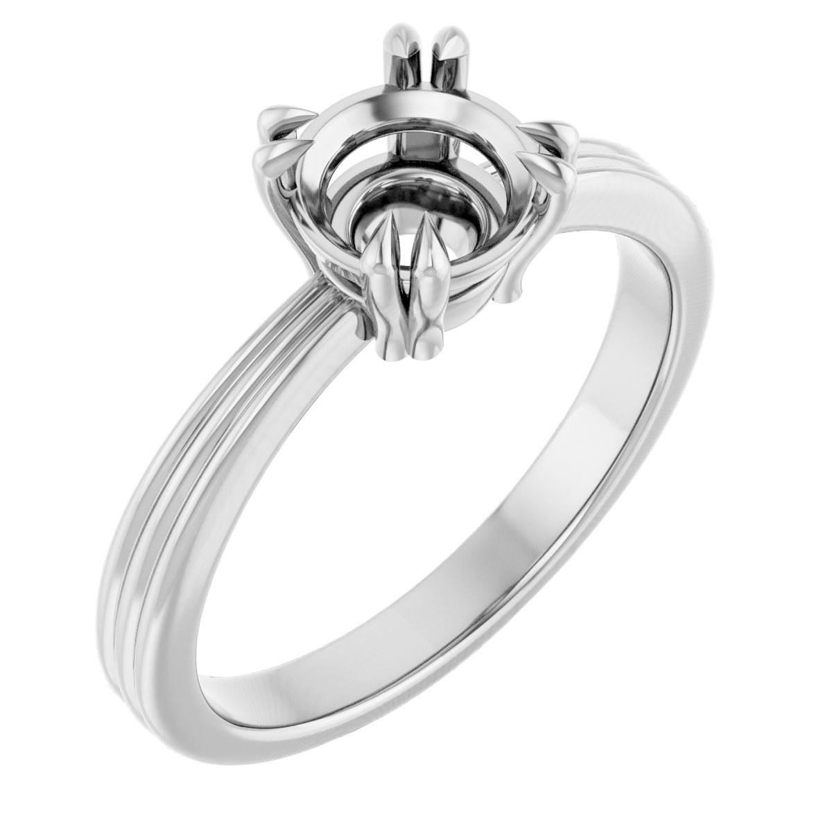 Double Claw-Prong Solitaire Engagement Ring