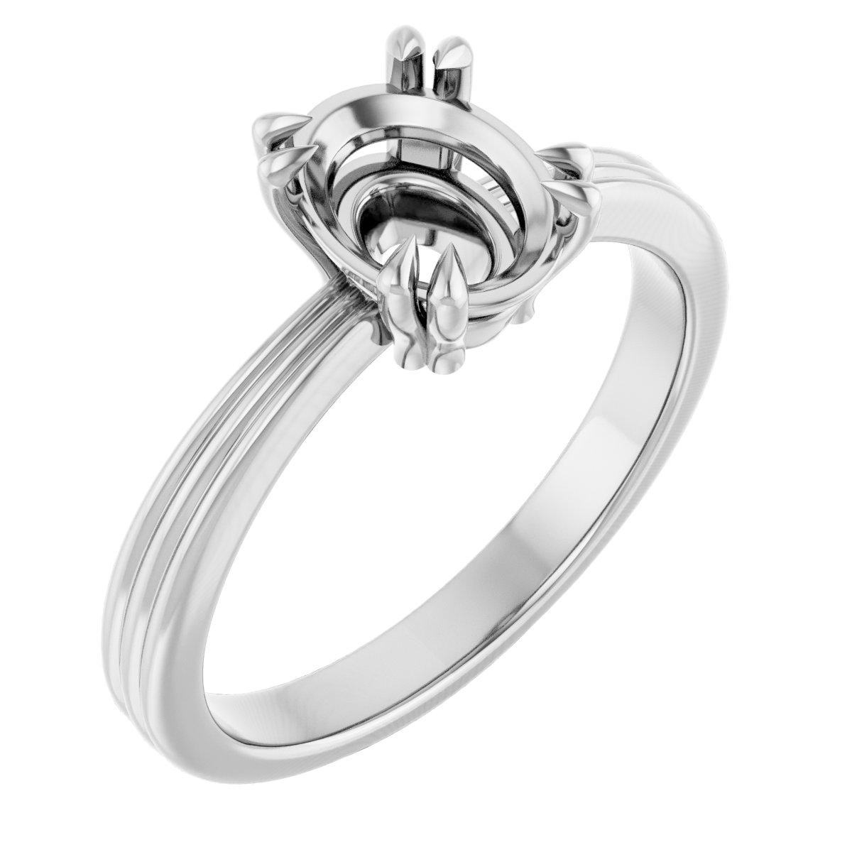 Double Claw-Prong Solitaire Engagement Ring