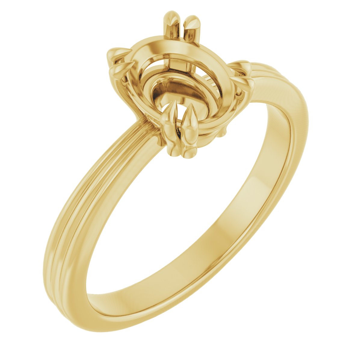 Double Claw-Prong Solitaire Engagement Ring