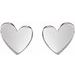 14K White 6 mm Asymmetrical Heart Earrings