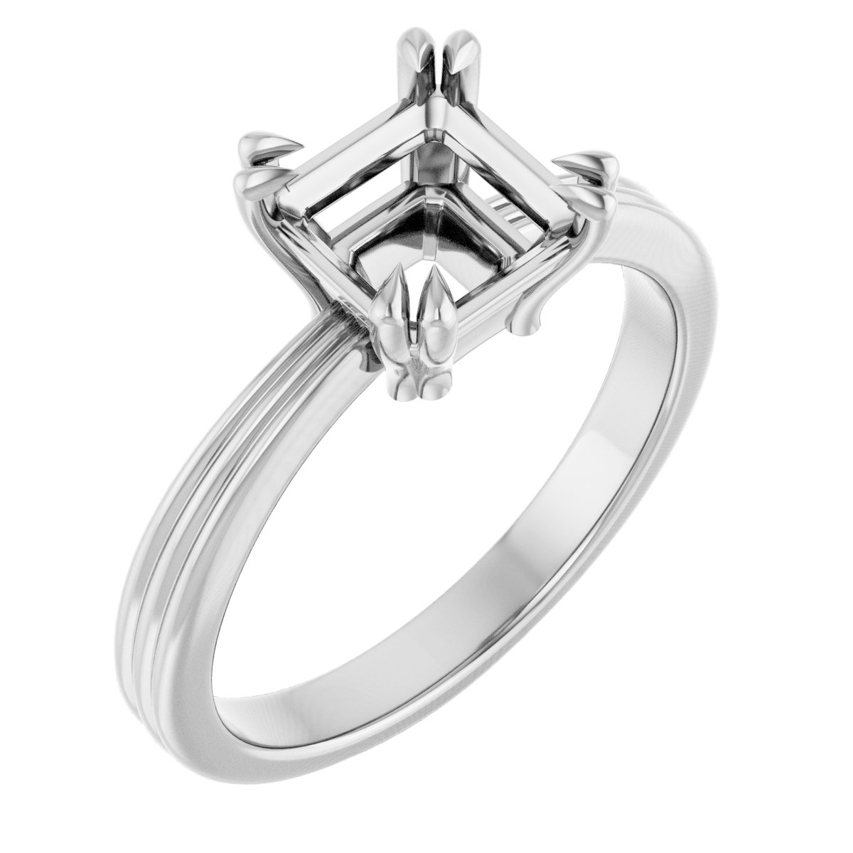 Double Claw-Prong Solitaire Engagement Ring