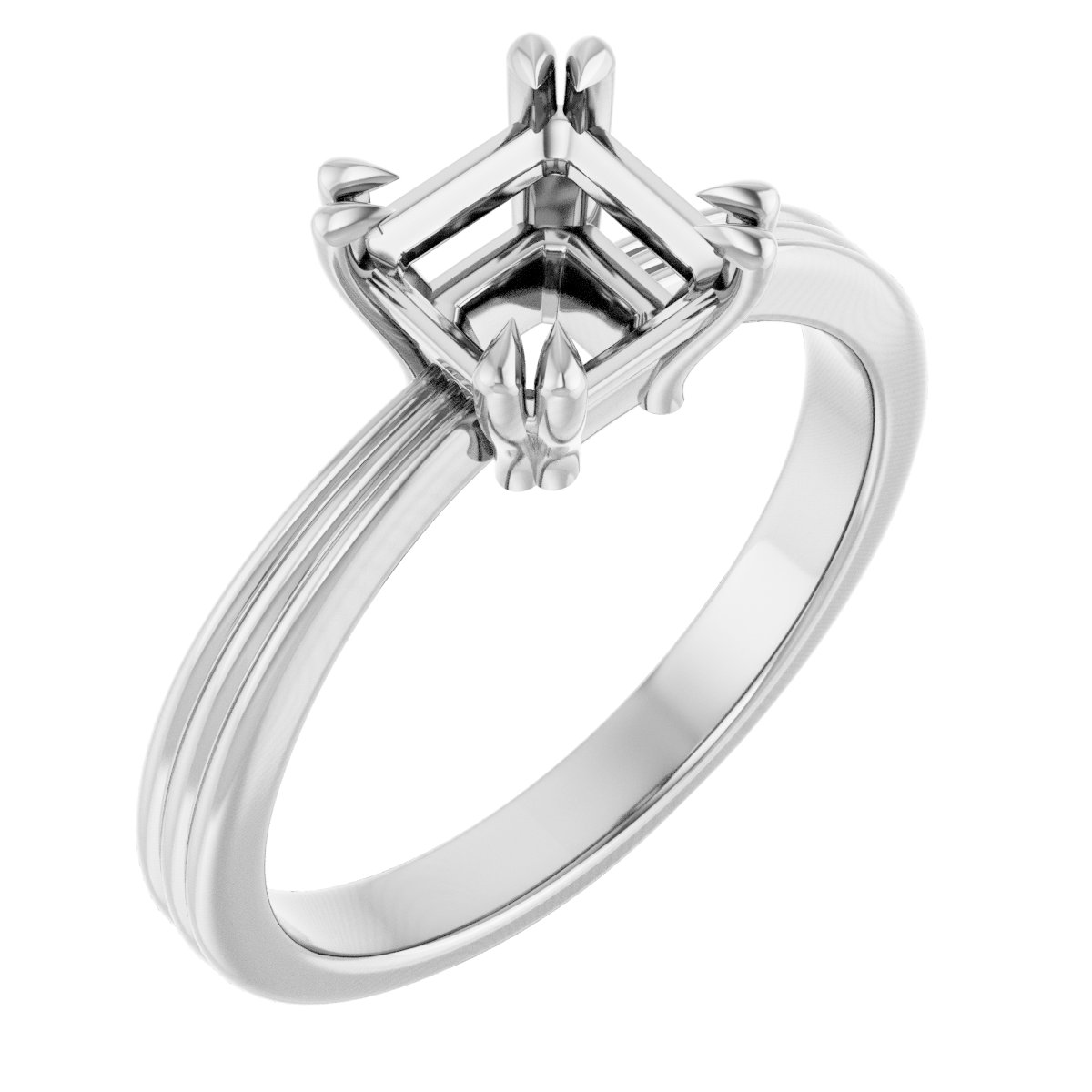 Double Claw-Prong Solitaire Engagement Ring