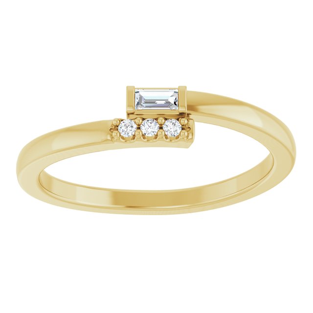 14K Yellow .07 CTW Natural Diamond Stackable Ring
