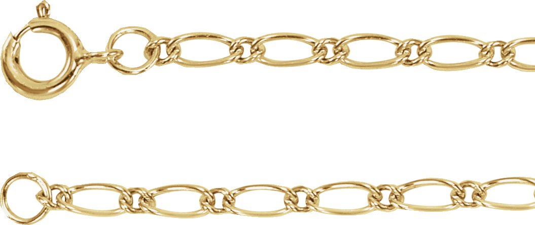 14K Yellow 1.5 mm Figaro 7 inch Chain Ref 19540745